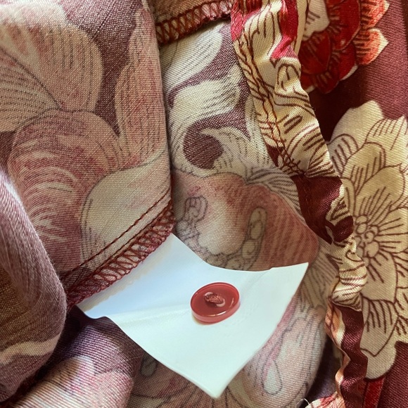 Zara Crop Wrap Front Tie Floral Blouse with Puffy Sleeves Size S - Picture 11 of 11